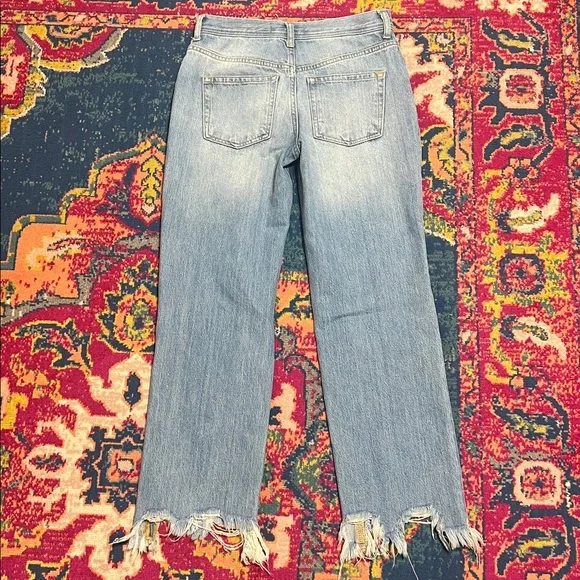 Free People size 0 jeans knee holes Distressed Blue Jeans - Picture 6 of 8